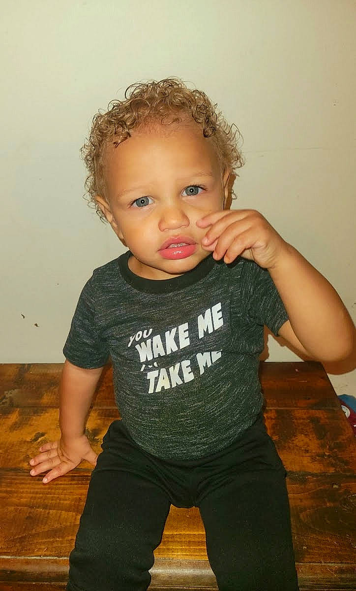Marley joined the competition — help win amazing prizes! baby_toddler_clothing, cheek, child, chin, eyelash, flash_photography, flooring, fun, gesture, happy, hardwood, iris, neck, nose, person, skin, sleeve, t_shirt, toddler, wood
