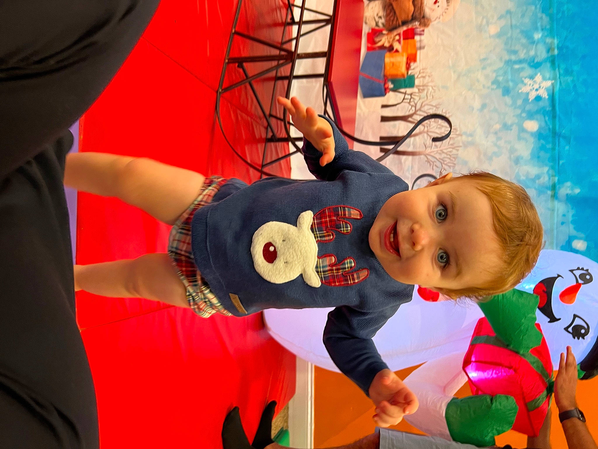 Louie joined the competition — help win amazing prizes! animation, art, carmine, child, elbow, event, fictional_character, fun, happy, leisure, person, play, recreation, red, room, smile, t_shirt, toddler, tree, visual_arts