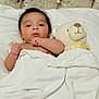 Iacov joined the competition — help win amazing prizes! baby, blanket, bed, teddy_bear, headboard, white, soft, cute, infant, child, portrait, indoor, sleeping_area, comfort, furniture, plush, person, face, rest, cuddle
