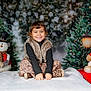 boots, child, christmas_tree, cute, festive, fur_vest, gingerbread_man, girl, happy, holiday_decor, holiday_season, indoor, leopard_print, lights, portrait, smiling, snowman, teddy_bear, toy, winter_clothing