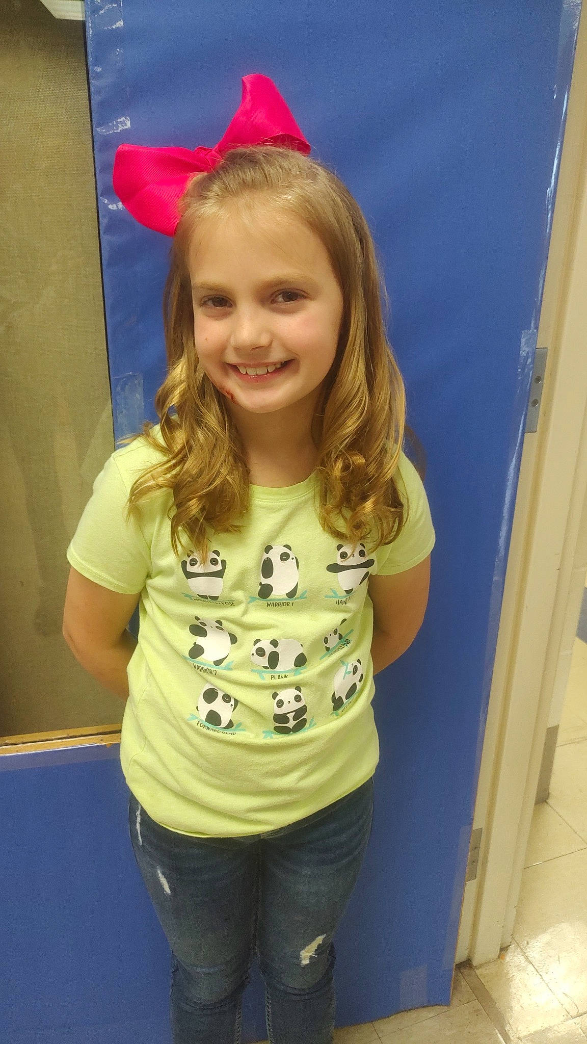 Brianna is registered to the contest to win money with this photo: blond, brown_hair, child, elbow, electric_blue, fun, hair, hairstyle, happy, head, human_leg, joy, layered_hair, leisure, long_hair, party_hat, person, sleeve, smile, t_shirt