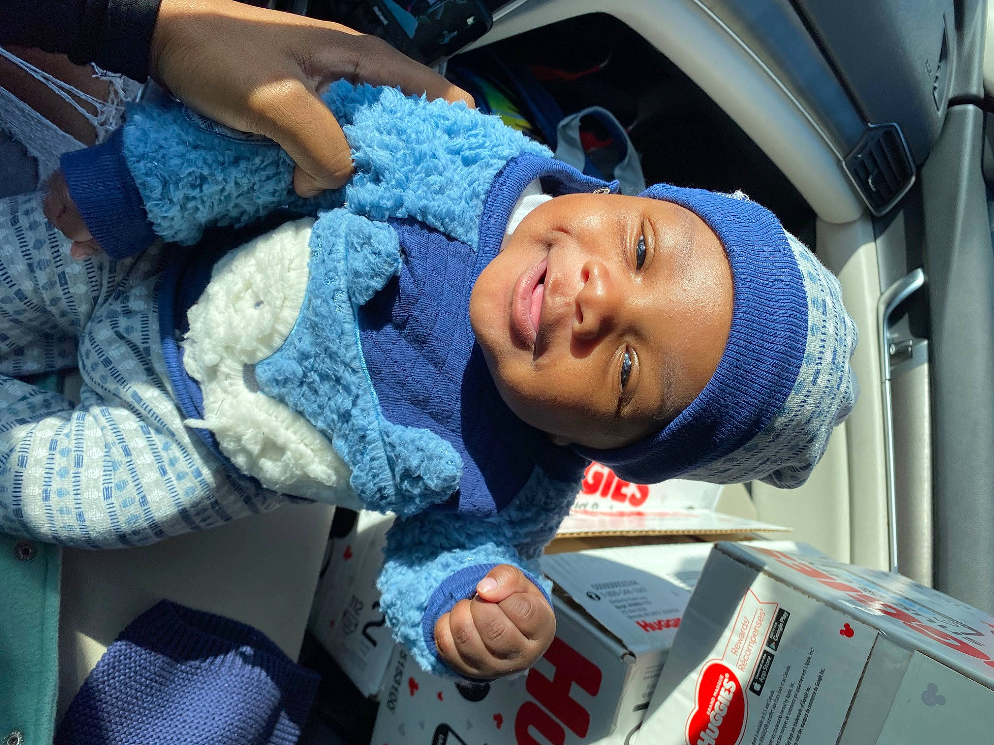 Dalles joined the competition — help win amazing prizes! auto_part, automotive_design, automotive_exterior, blue, box, car_seat, child, electric_blue, family_car, fun, happy, hat, headwear, joy, luxury_vehicle, motor_vehicle, passenger, person, smile, toddler