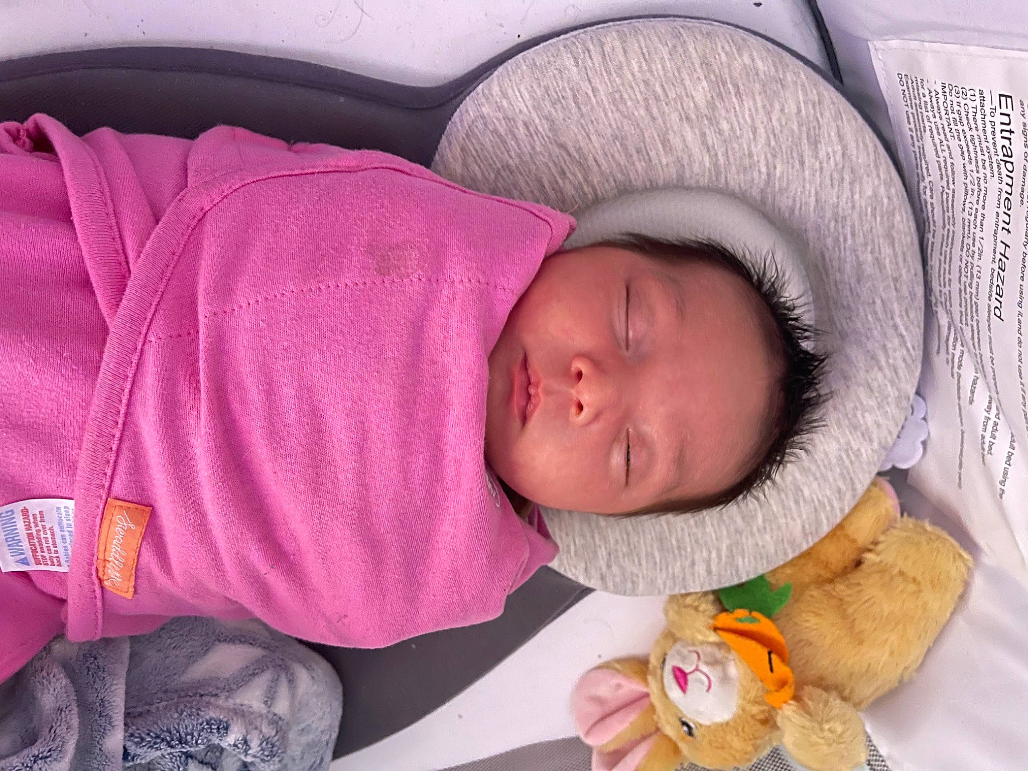 Evalynn is registered to the contest to win money with this photo: baby, baby_products, baby_sleeping, baby_toddler_clothing, bedtime, cheek, child, comfort, headgear, infant_bed, iris, knit_cap, linens, mouth, nap, nose, person, purple, skin, toddler