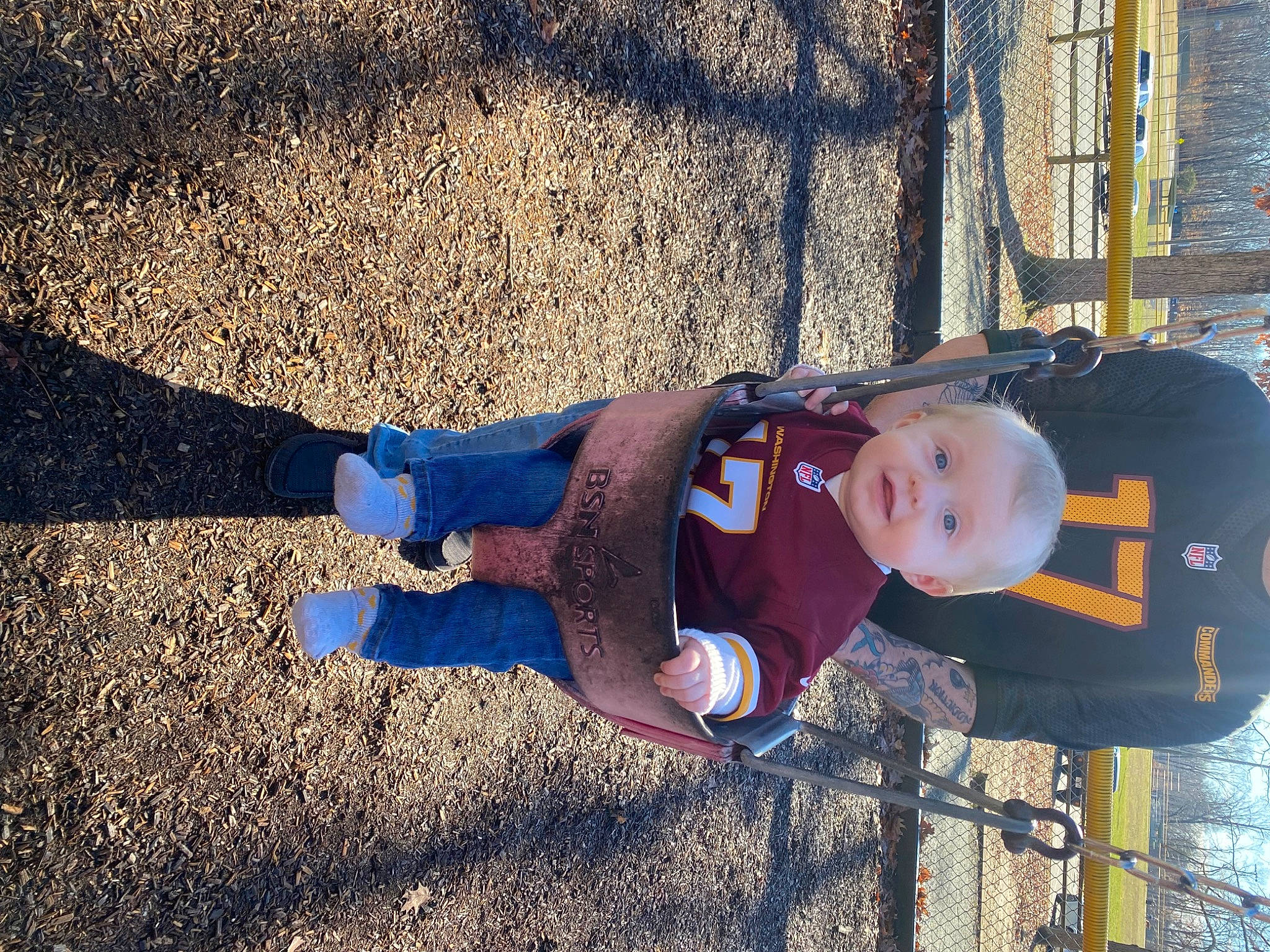 Lorelei is registered to the contest to win money with this photo: baby, baby_toddler_clothing, child, city, electric_blue, fun, grass, happy, hat, human_leg, leisure, people_in_nature, person, shadow, sitting, smile, soil, tints_and_shades, toddler, tree