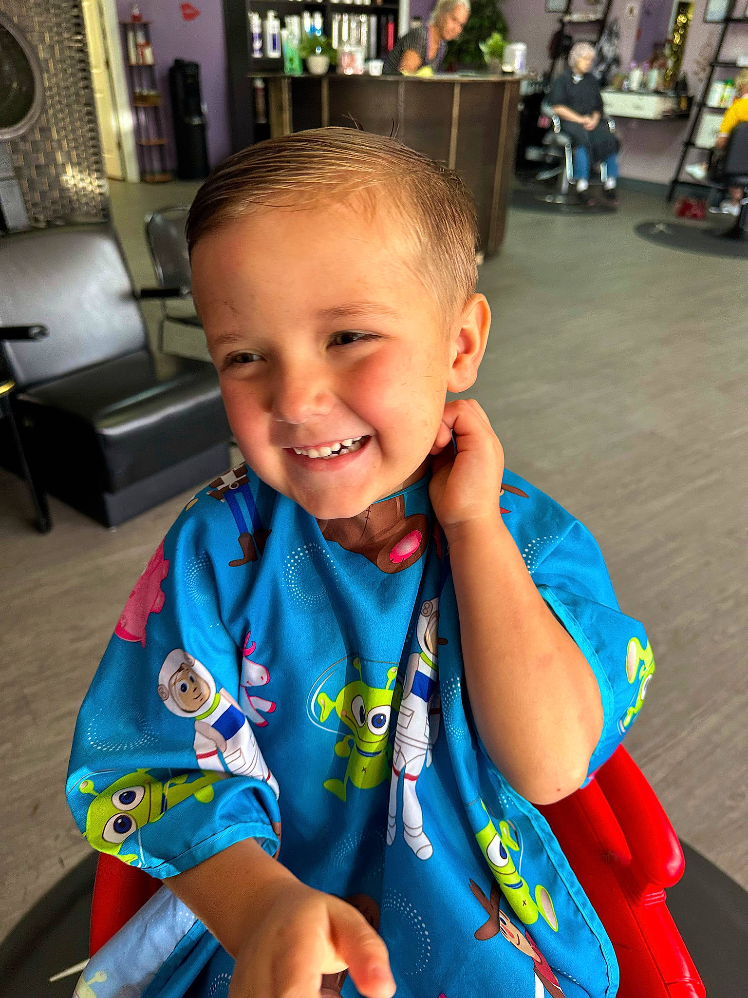 Lyle joined the competition — help win amazing prizes! chair, child, electric_blue, event, flooring, fun, happy, home_appliance, iris, joy, leisure, people, person, play, recreation, room, sitting, sleeve, smile, t_shirt