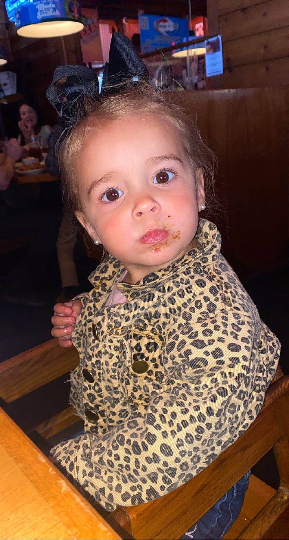 Laura is registered to the contest to win money with this photo: baby, baby_toddler_clothing, cheek, ear, event, eyebrow, eyelash, fashion_accessory, flooring, fur, happy, iris, lip, nose, pattern, person, skin, sleeve, toddler, under_exposed