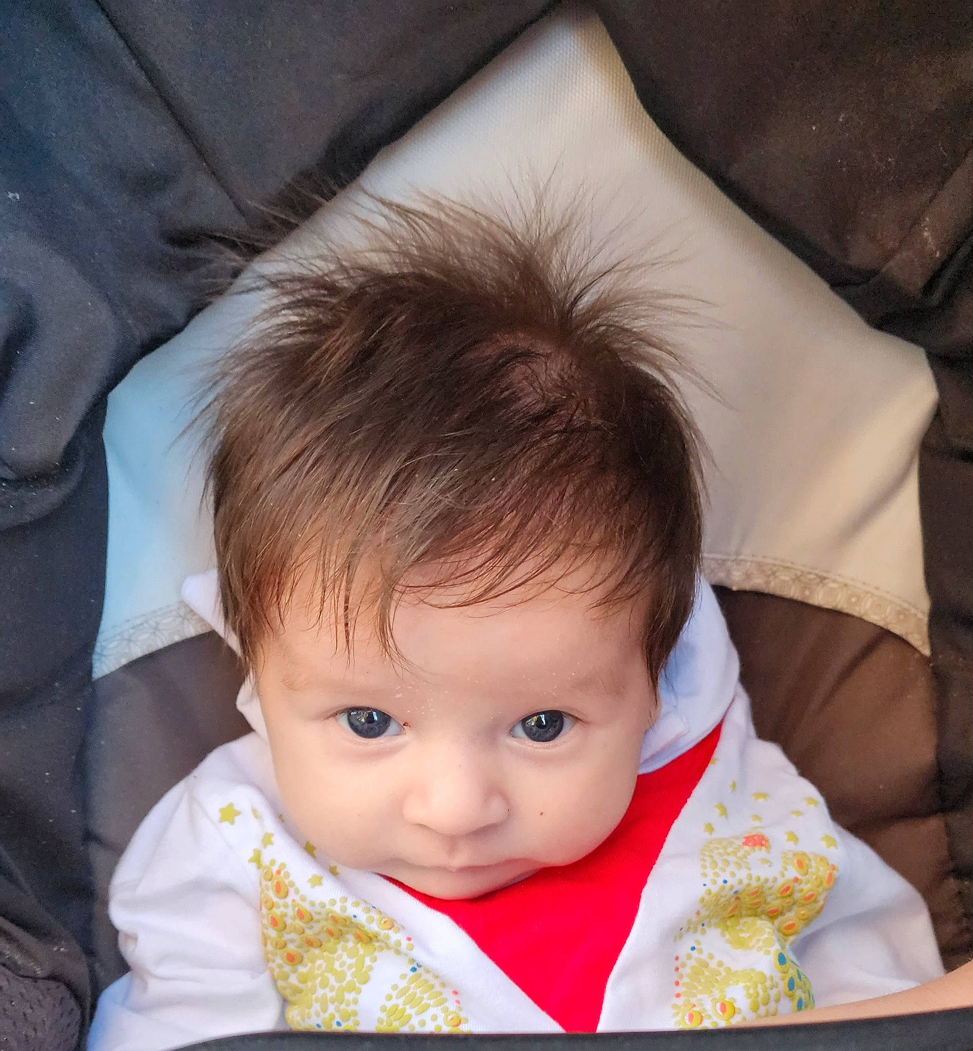 Enoch joined the competition — help win amazing prizes! baby, baby_products, baby_sleeping, baby_toddler_clothing, cheek, child, comfort, drinkware, eyelash, fur, happy, iris, linens, lip, nose, person, sitting, sleeve, textile, toddler