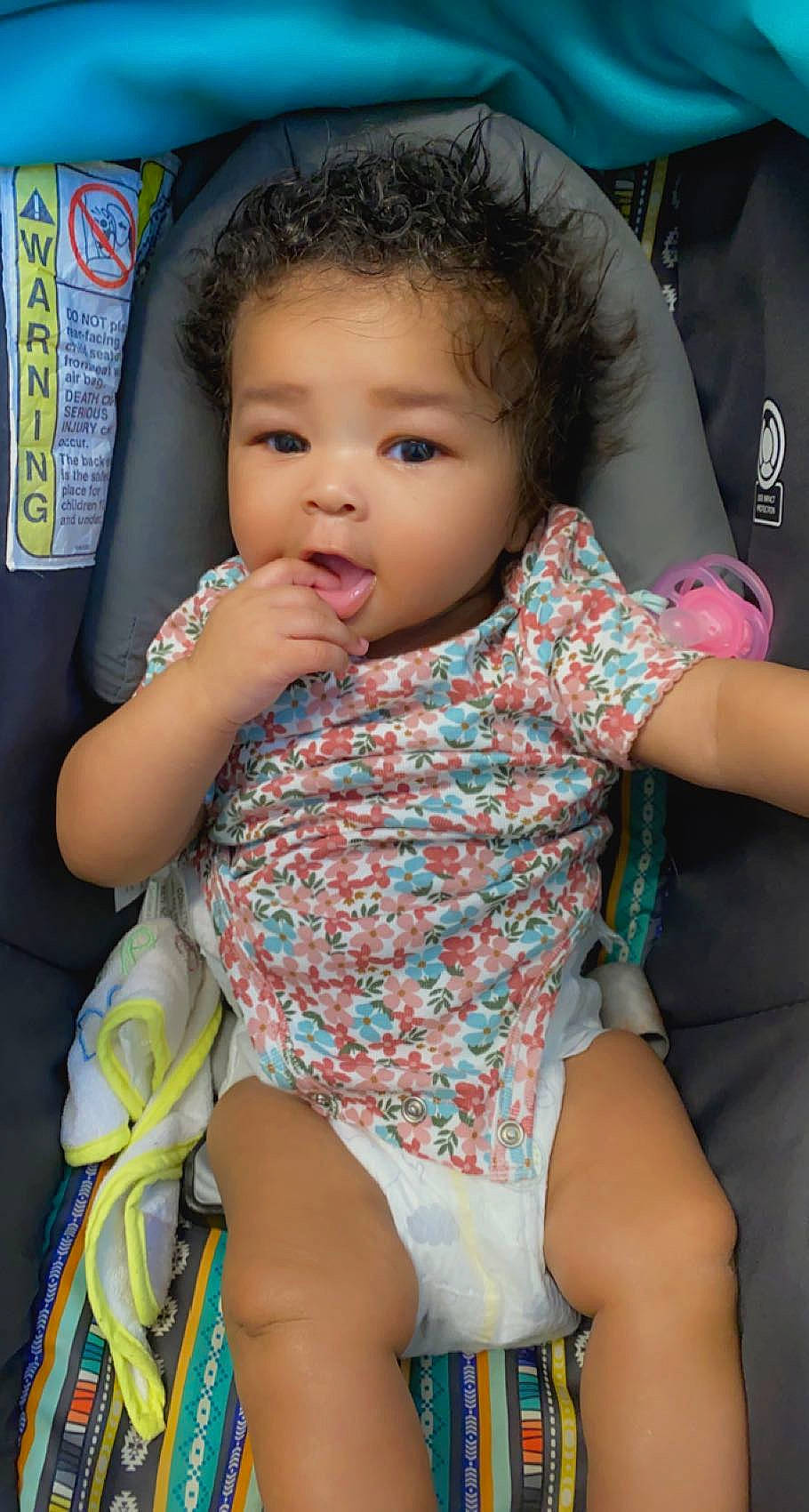 Kenleigh is registered to the contest to win money with this photo: baby_toddler_clothing, cheek, chin, eye, eyelash, face, finger, gesture, hair, happy, iris, lip, mouth, neck, nose, organ, person, pink, skin, sleeve