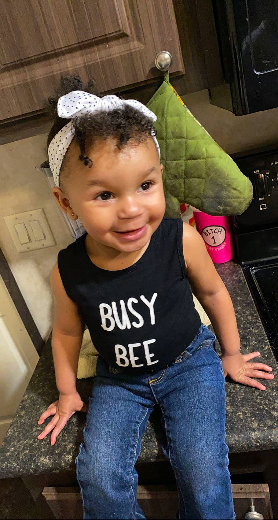 Kylynn is registered to the contest to win money with this photo: baby_toddler_clothing, black_hair, chin, clothing, cool, denim, facial_expression, flash_photography, fun, happy, jeans, joy, organ, person, photograph, shoulder, skin, sleeve, smile, standing