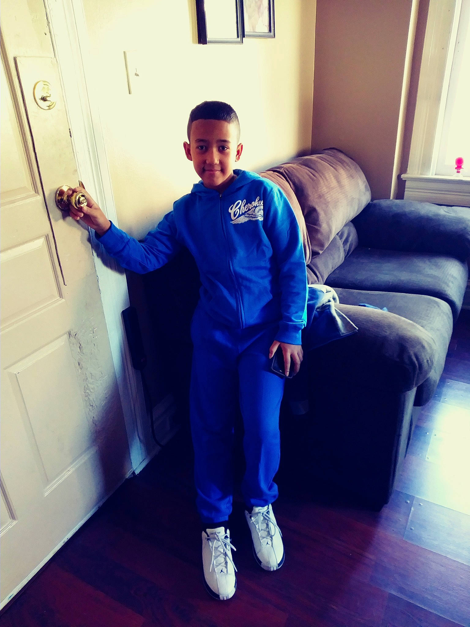 Angel Otero joined the competition — help win amazing prizes! blue, cool, electric_blue, footwear, jacket, joint, outerwear, person, photography, selfie, shoe, shoulder, smile, sportswear, standing, t_shirt, workwear