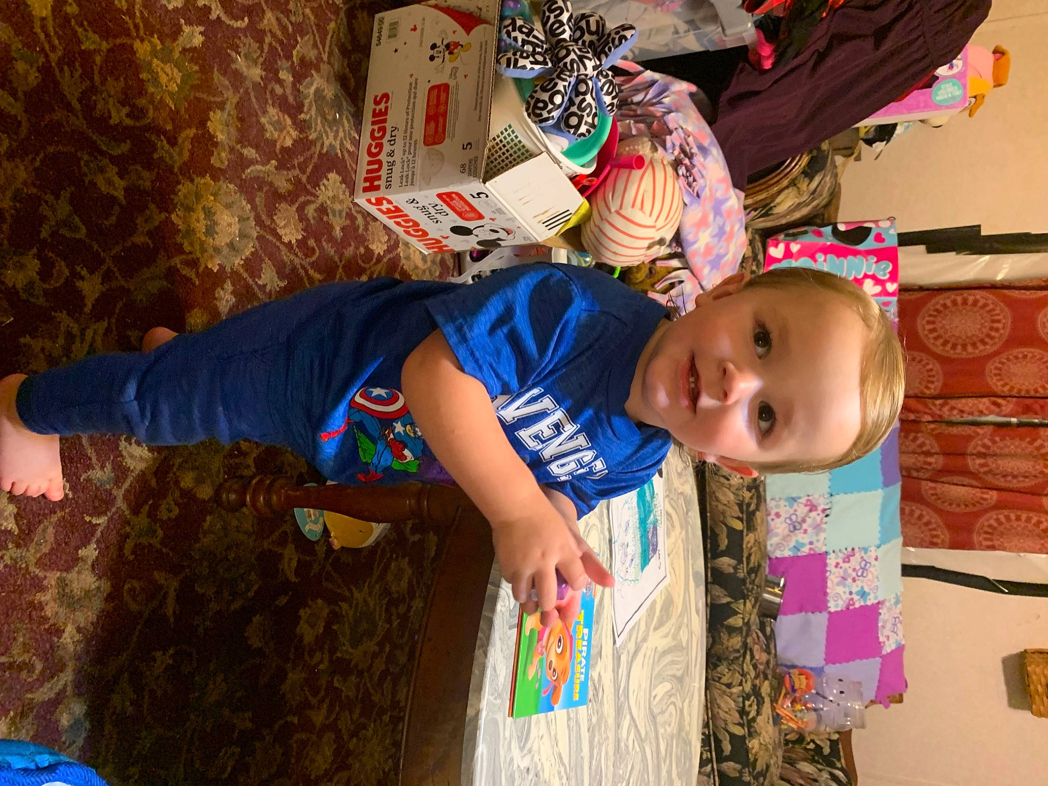 Lucas is registered to the contest to win money with this photo: baby, baby_toddler_clothing, child, event, fun, happy, joy, leisure, party, pattern, person, play, room, t_shirt, toddler, tree, wood, world