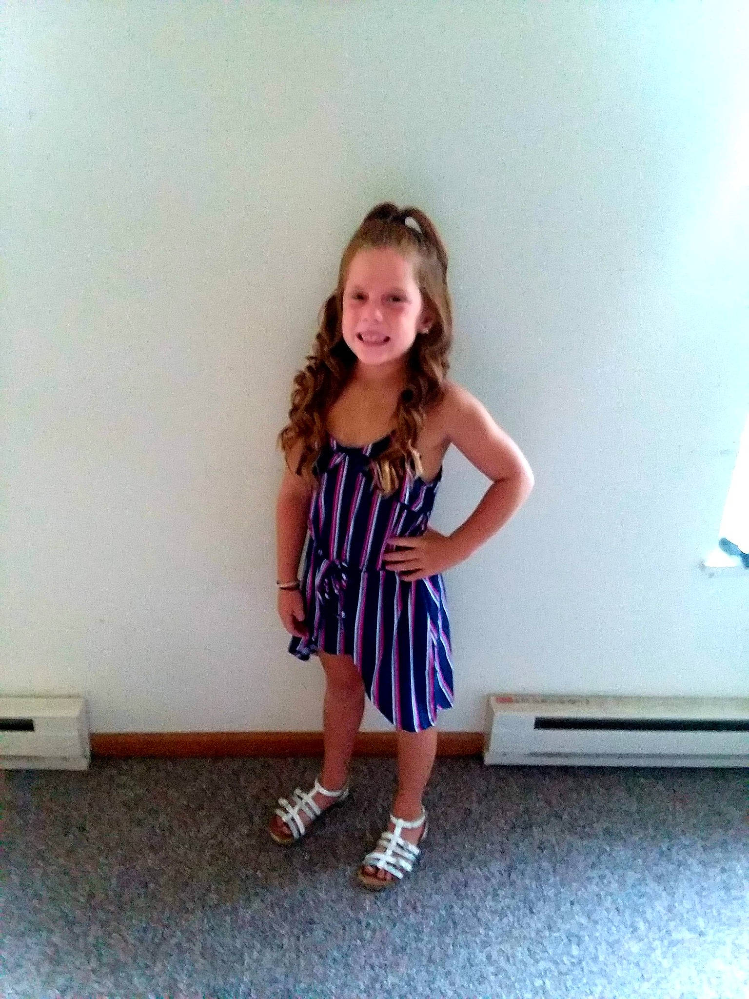 Kailianna joined the competition — help win amazing prizes! arm, child, child_model, dress, electric_blue, footwear, happy, human_leg, joint, joy, knee, leg, person, photography, sandal, shoe, shoulder, sitting, smile, standing