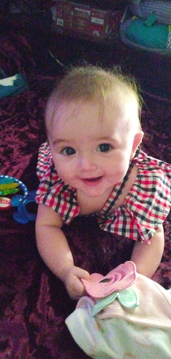 Lorraine joined the competition — help win amazing prizes! baby, baby_toddler_clothing, cheek, child, ear, eye, face, flash_photography, grass, hair, happy, human_body, iris, lip, mouth, nose, people, person, skin, smile