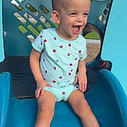 Zemira is registered to the contest to win money with this photo: blue_slide, child, cute, daylight, fun, happy, joyful, outdoor, park, play, playground, recreation, shorts, slide, smiling, socks, summer, toddler, tshirt, young_child