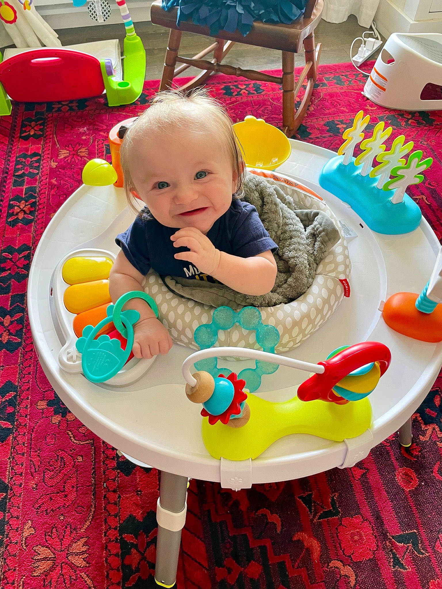 Lane joined the competition — help win amazing prizes! baby, baby_playing_with_toys, baby_products, baby_toddler_clothing, chair, child, event, furniture, green, leisure, person, play, product, room, sharing, sitting, table, tableware, toddler, toy