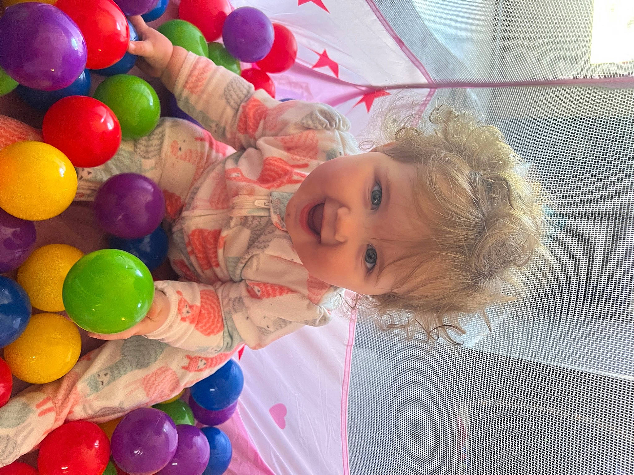 Paisleigh joined the competition — help win amazing prizes! ball_pit, balloon, beauty, child, event, fun, happy, joy, leisure, magenta, party, party_supply, pattern, person, play, public_space, smile, toddler, toy