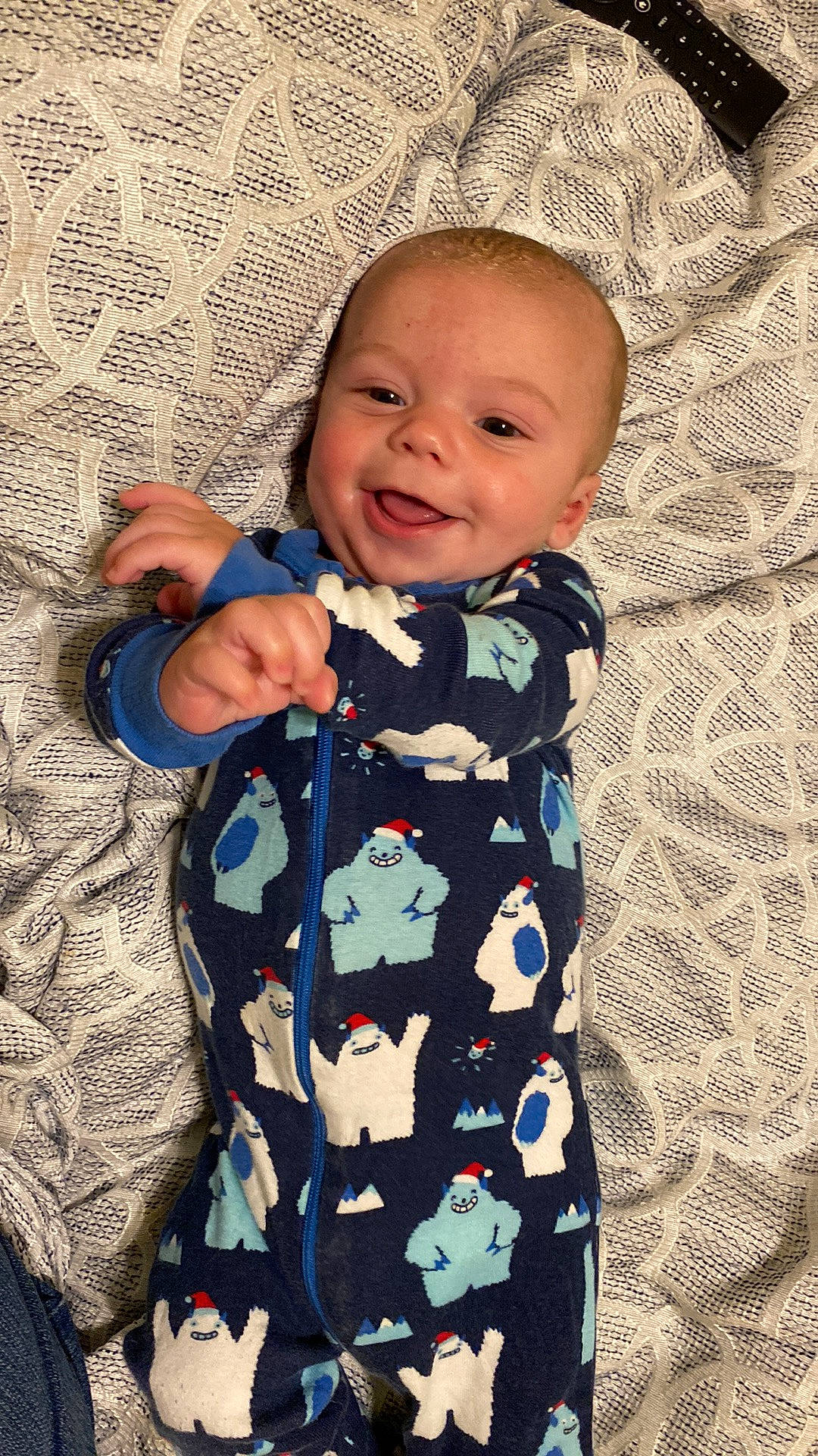 Owen joined the competition — help win amazing prizes! azure, baby, baby_toddler_clothing, cheek, child, collar, eye, face, happy, head, outerwear, pattern, person, photograph, product, skin, sleeve, smile, t_shirt, textile