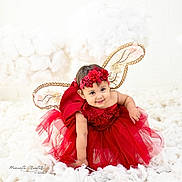 Prabhat joined the competition — help win amazing prizes! adorable, baby, child, costume, crawling, cute, decorative, fairy_wings, fantasy, fluffy, happy, headband, indoor, playful, portrait, red_dress, smiling, tulle, white_background, young_child