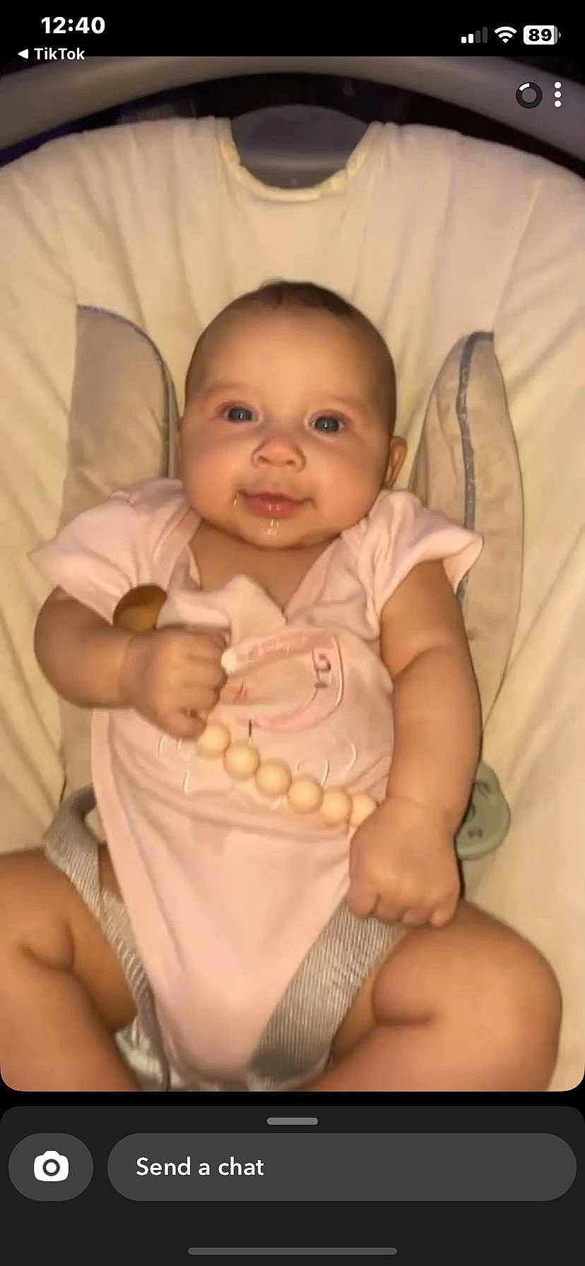 Everlee joined the competition — help win amazing prizes! abdomen, baby, baby_toddler_clothing, cheek, chest, child, comfort, elbow, finger, gesture, happy, human_body, person, sitting, skin, sleeve, smile, stomach, thumb, toddler