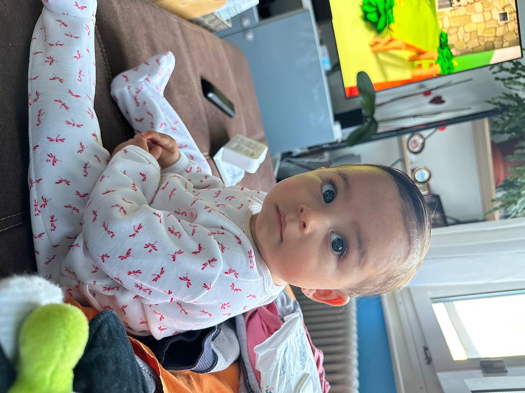 Dayana participe au concours pour gagner de l'argent avec cette photo : baby, baby_products, baby_safety, baby_toddler_clothing, baby_toys, box, child, comfort, fun, pattern, person, plastic, room, shipping_box, sitting, toddler