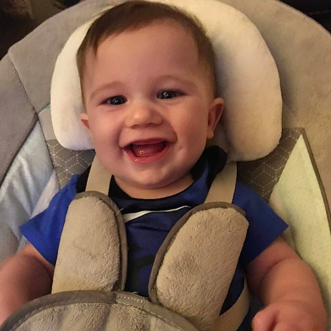 Jaxston is registered to the contest to win money with this photo: baby, baby_in_car_seat, baby_laughing, baby_making_funny_faces, car_seat, cheek, child, chin, ear, eye, face, facial_expression, head, joy, laugh, mouth, nose, person, skin, smile