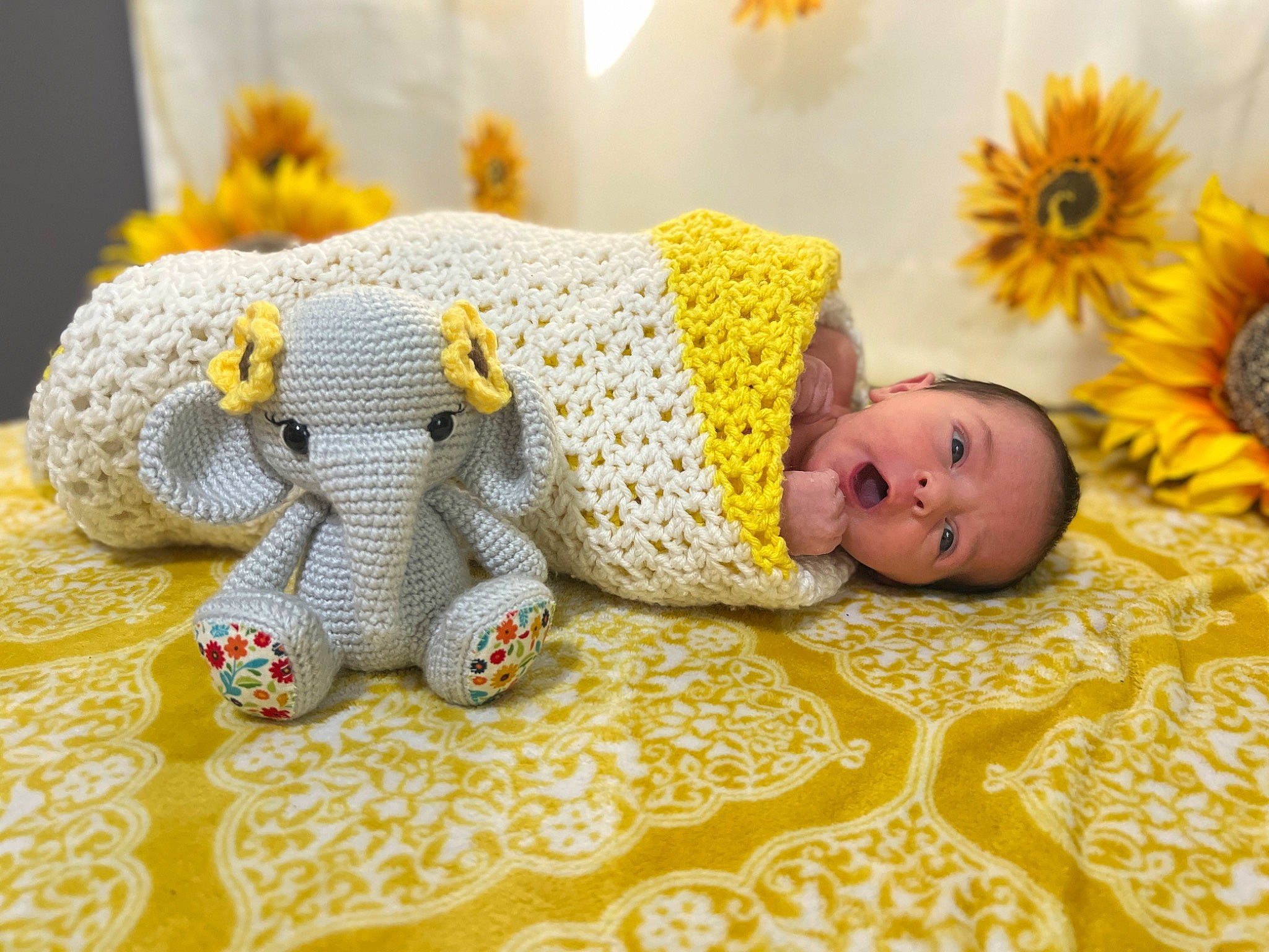 Penelope is registered to the contest to win money with this photo: baby, baby_products, baby_safety, baby_sleeping, baby_toddler_clothing, bedding, bedtime, child, comfort, flooring, flower, headgear, linens, person, plush, room, stuffed_toy, textile, toddler, toy