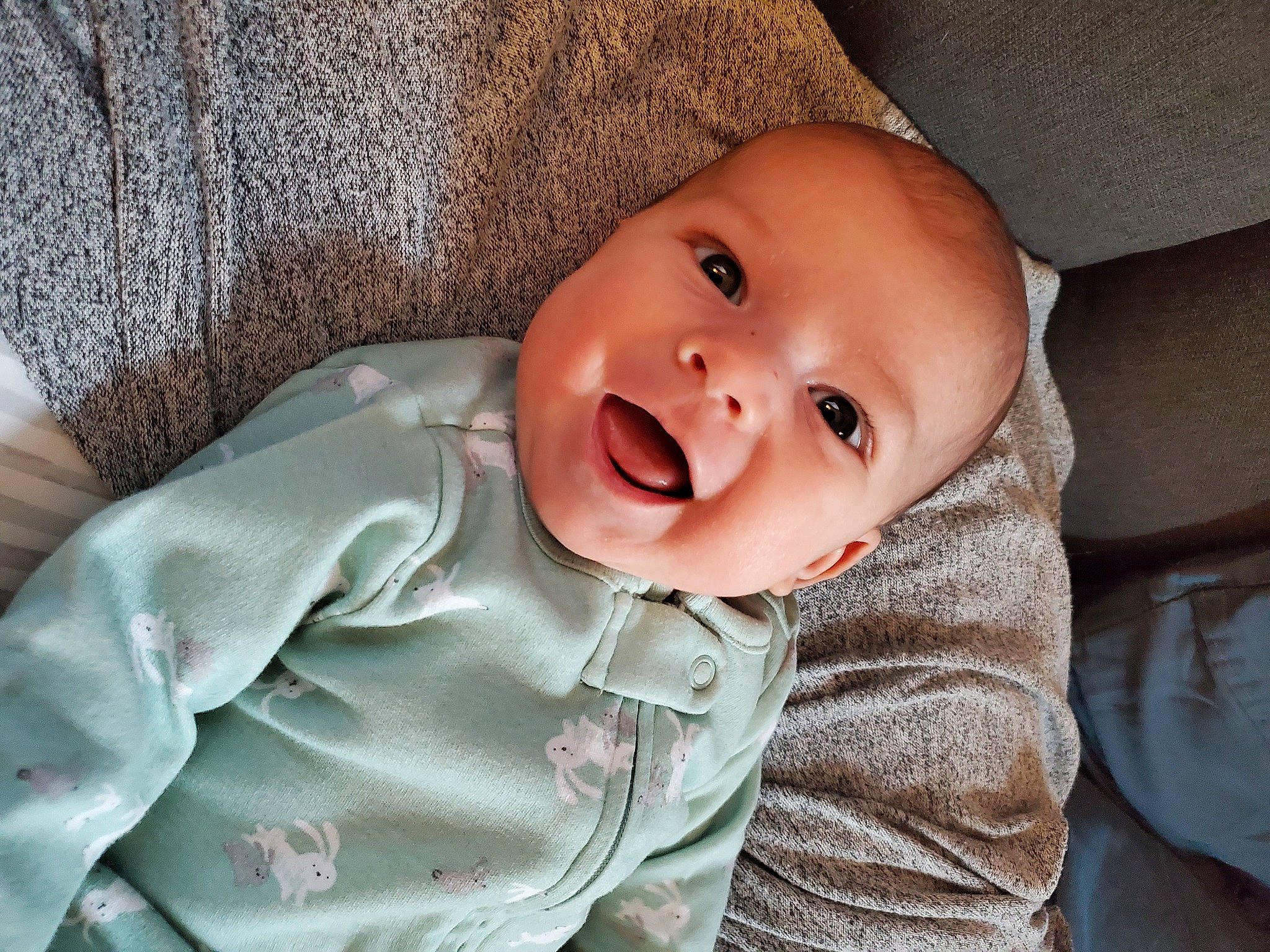 Ewan joined the competition — help win amazing prizes! baby, baby_products, baby_toddler_clothing, cheek, child, comfort, eyebrow, eyelash, face, fun, happy, iris, linens, lip, mouth, nose, person, skin, sleeve, smile
