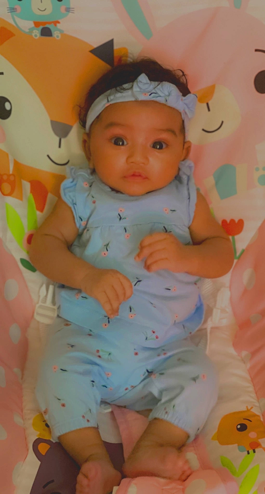 Alexandria joined the competition — help win amazing prizes! arm, baby, baby_toddler_clothing, cap, cheek, child, eye, face, facial_expression, finger, fun, happy, head, headwear, nose, person, pink, skin, sleeve, textile