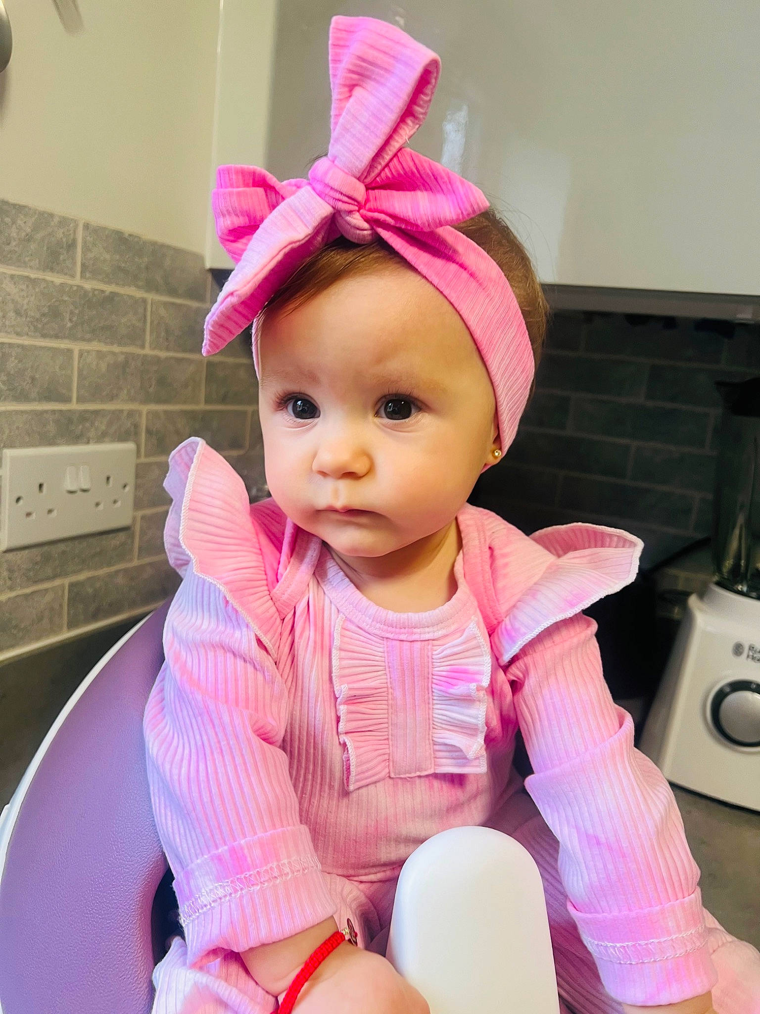 Cataleya is registered to the contest to win money with this photo: baby, baby_toddler_clothing, cap, cheek, child, costume_hat, eye, eyebrow, fashion_accessory, fun, happy, head, headwear, magenta, nose, outerwear, person, pink, purple, skin