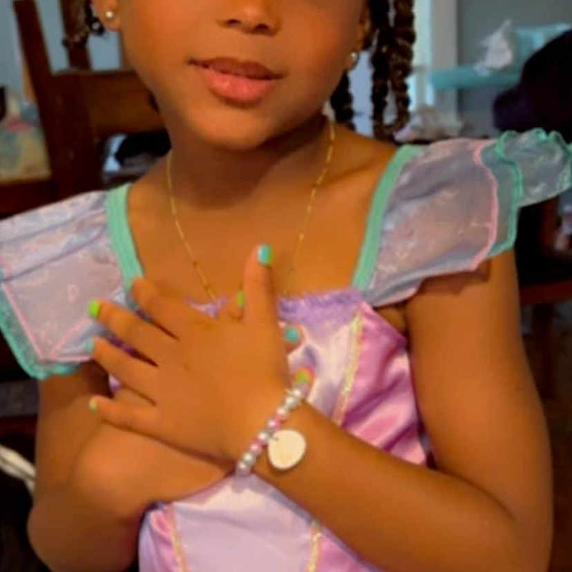 Aubree joined the competition — help win amazing prizes! accessories, blouse, bracelet, child, clothing, costume, dress, face, female, girl, hair, head, jewelry, necklace, pendant, person, photography, portrait, tiara, turquoise
