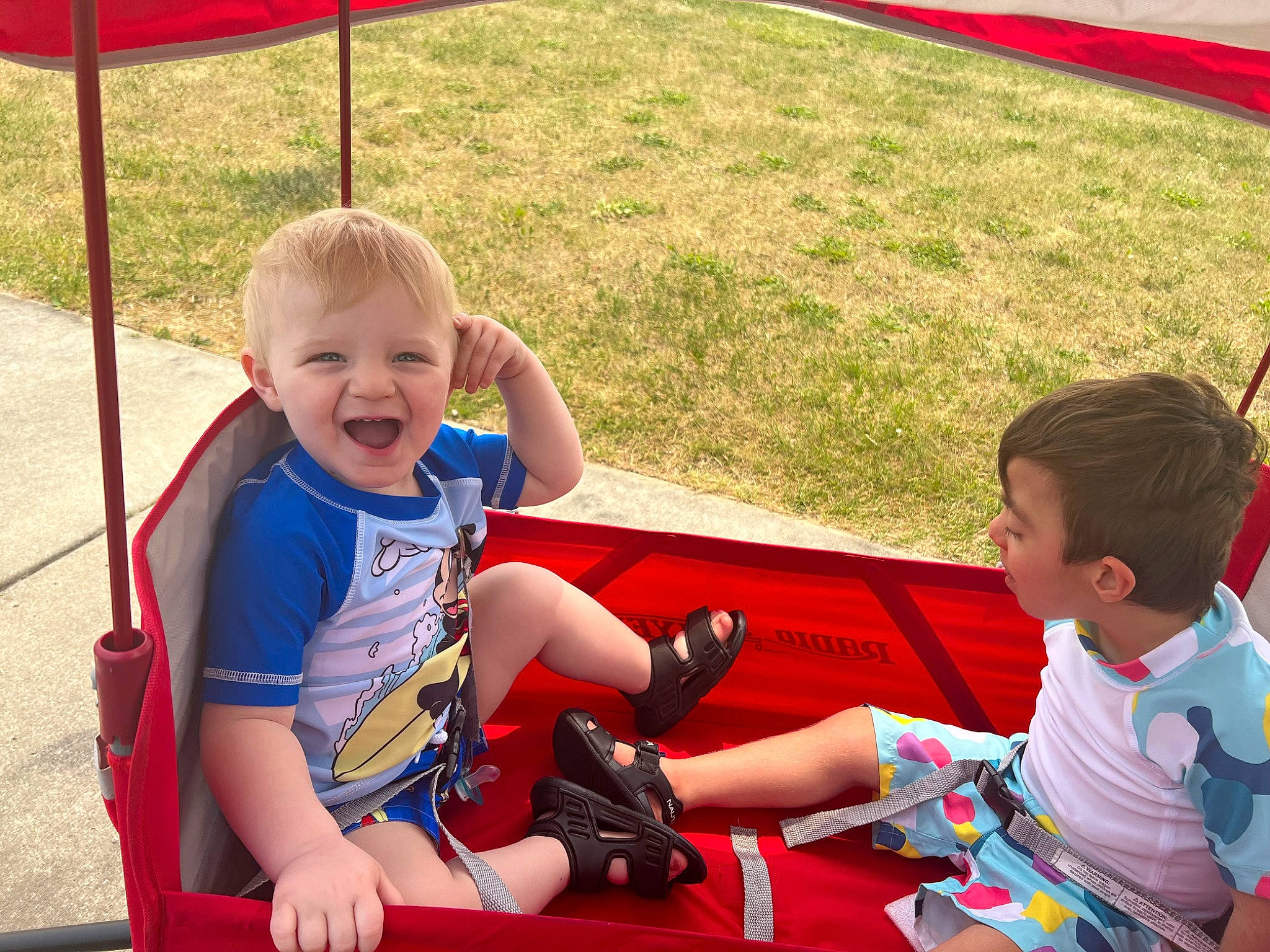 Brendan joined the competition — help win amazing prizes! child, facial_expression, fun, grass, happy, joy, leisure, people, person, photograph, product, public_space, recreation, red, sharing, shorts, smile, snapshot, summer, t_shirt