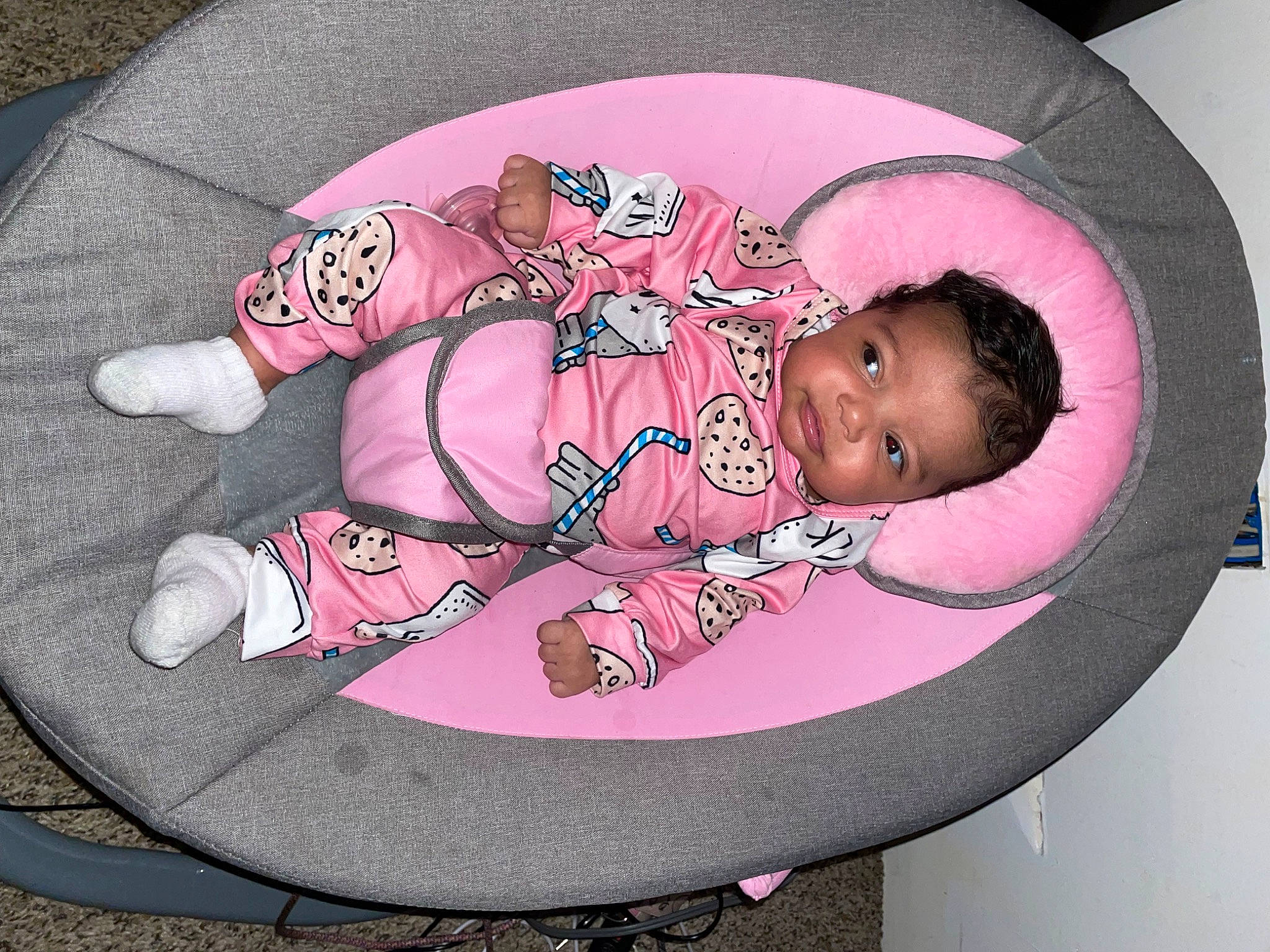 Audryanna joined the competition — help win amazing prizes! auto_part, baby, baby_carriage, baby_products, baby_toddler_clothing, carmine, child, circle, comfort, fashion_accessory, font, headgear, linens, magenta, pattern, person, pink, product, sleeve, textile