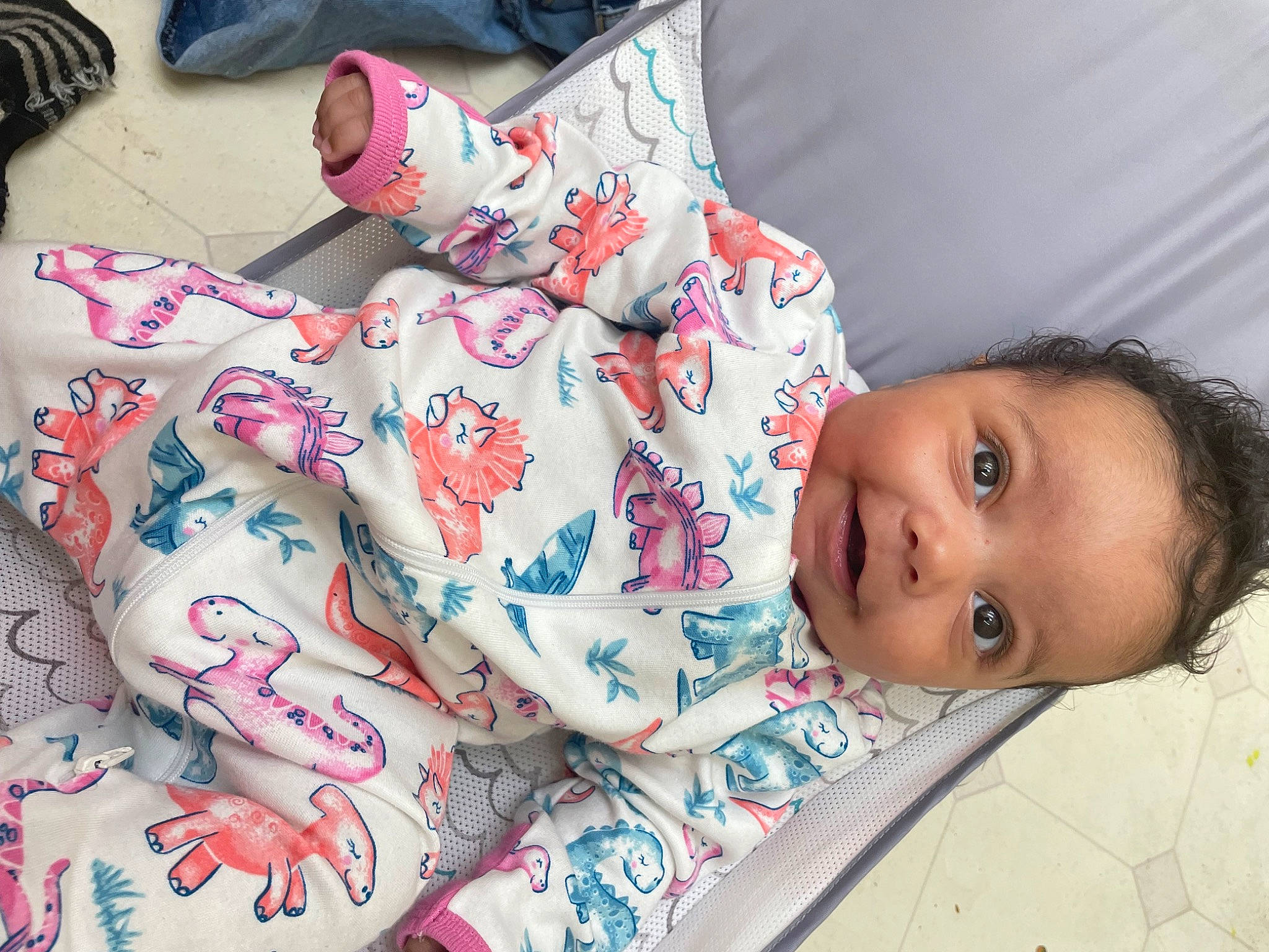 Audryanna joined the competition — help win amazing prizes! baby, baby_sleeping, baby_toddler_clothing, beauty, bedding, carmine, child, comfort, joy, linens, lip, nose, pattern, person, pink, room, skin, sleeve, textile, toddler