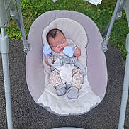 Haley joined the competition — help win amazing prizes! baby, baby_gear, child, cloud, cute, grass, infant, mittens, newborn, onesie, outdoor, pavement, peaceful, plush_toys, resting, seat_belt, sleeping, soft_fabric, star, swing