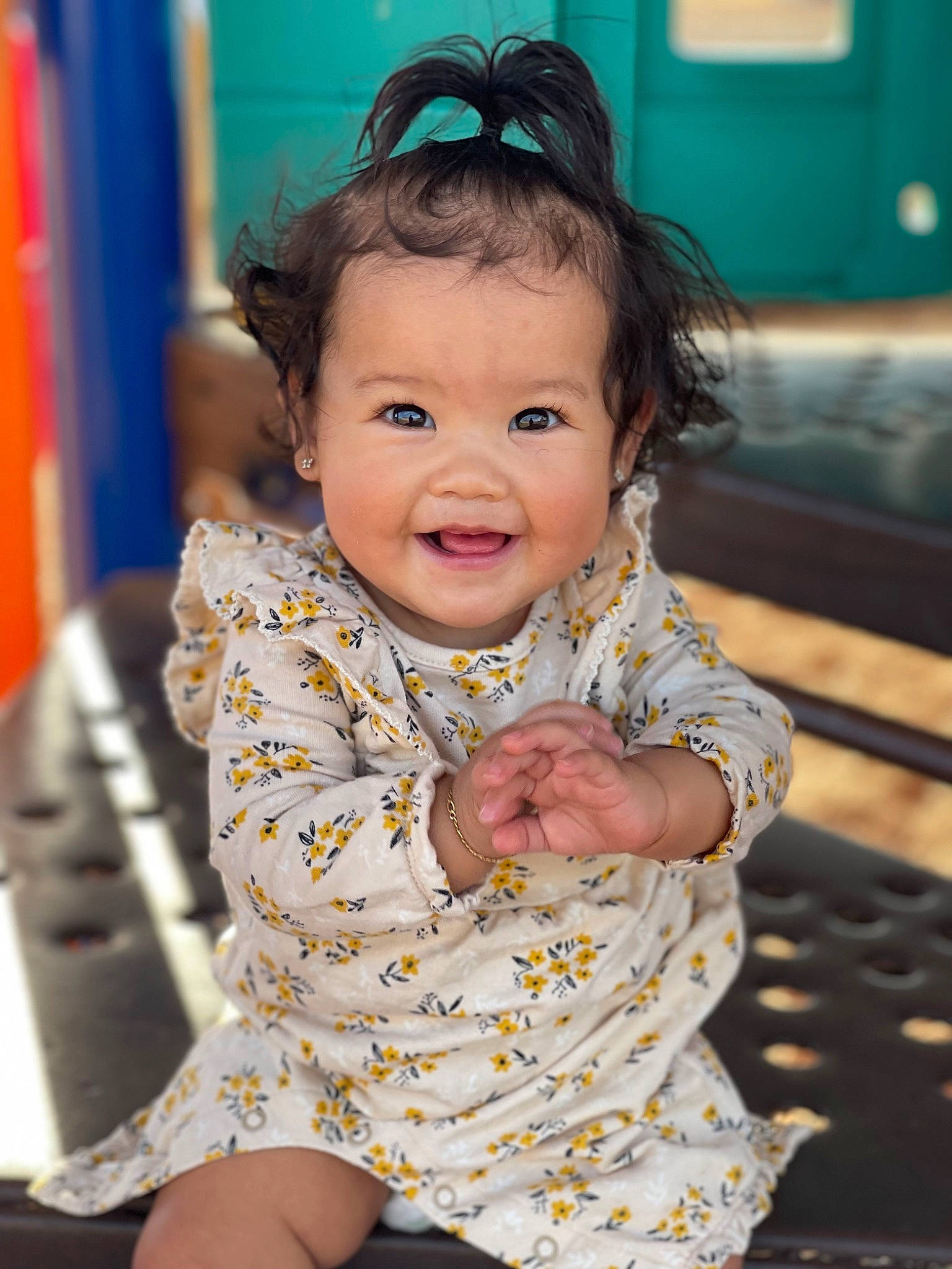 Aleila is registered to the contest to win money with this photo: baby, baby_toddler_clothing, beauty, blue, cheek, child, facial_expression, fun, hairstyle, happy, human_body, iris, leisure, lip, nose, person, skin, sleeve, smile, standing