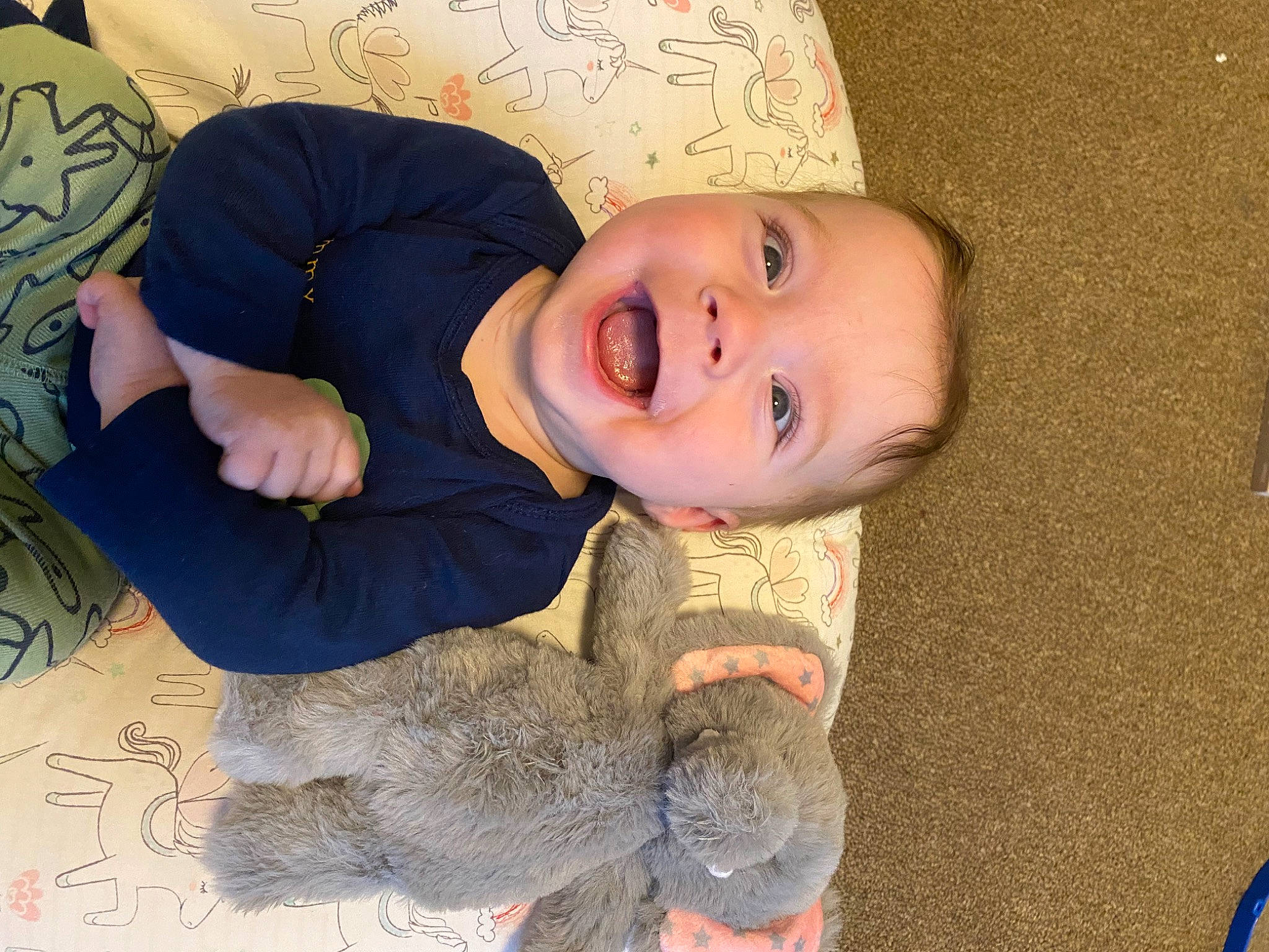 Oliver is registered to the contest to win money with this photo: baby, baby_laughing, baby_toddler_clothing, child, comfort, fish, flooring, fun, fur, grass, happy, laugh, person, portrait_photography, sitting, skin, sleeve, smile, toddler, wood