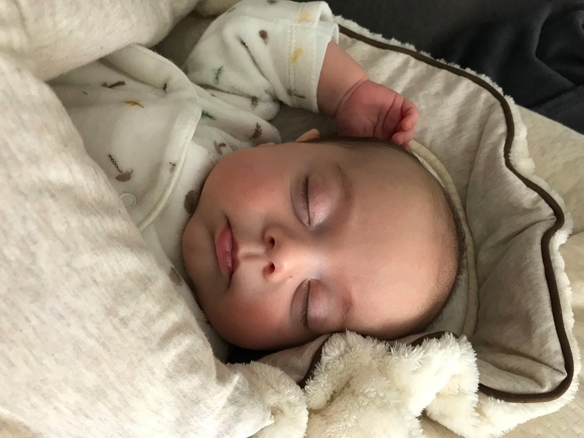 Tiago a rejoint le concours — aidez-le/la à gagner de superbes lots ! baby, baby_sleeping, baby_toddler_clothing, bedtime, cheek, child, comfort, eye, eyebrow, fur, head, iris, linens, lip, mouth, nap, nose, person, room, skin