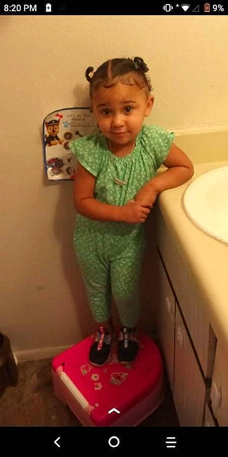 Khamiyah joined the competition — help win amazing prizes! baby_toddler_clothing, bathroom, cheek, child, fun, hairstyle, head, knee, person, play, plumbing, plumbing_fixture, room, skin, sleeve, smile, sock, t_shirt, thumb, toddler