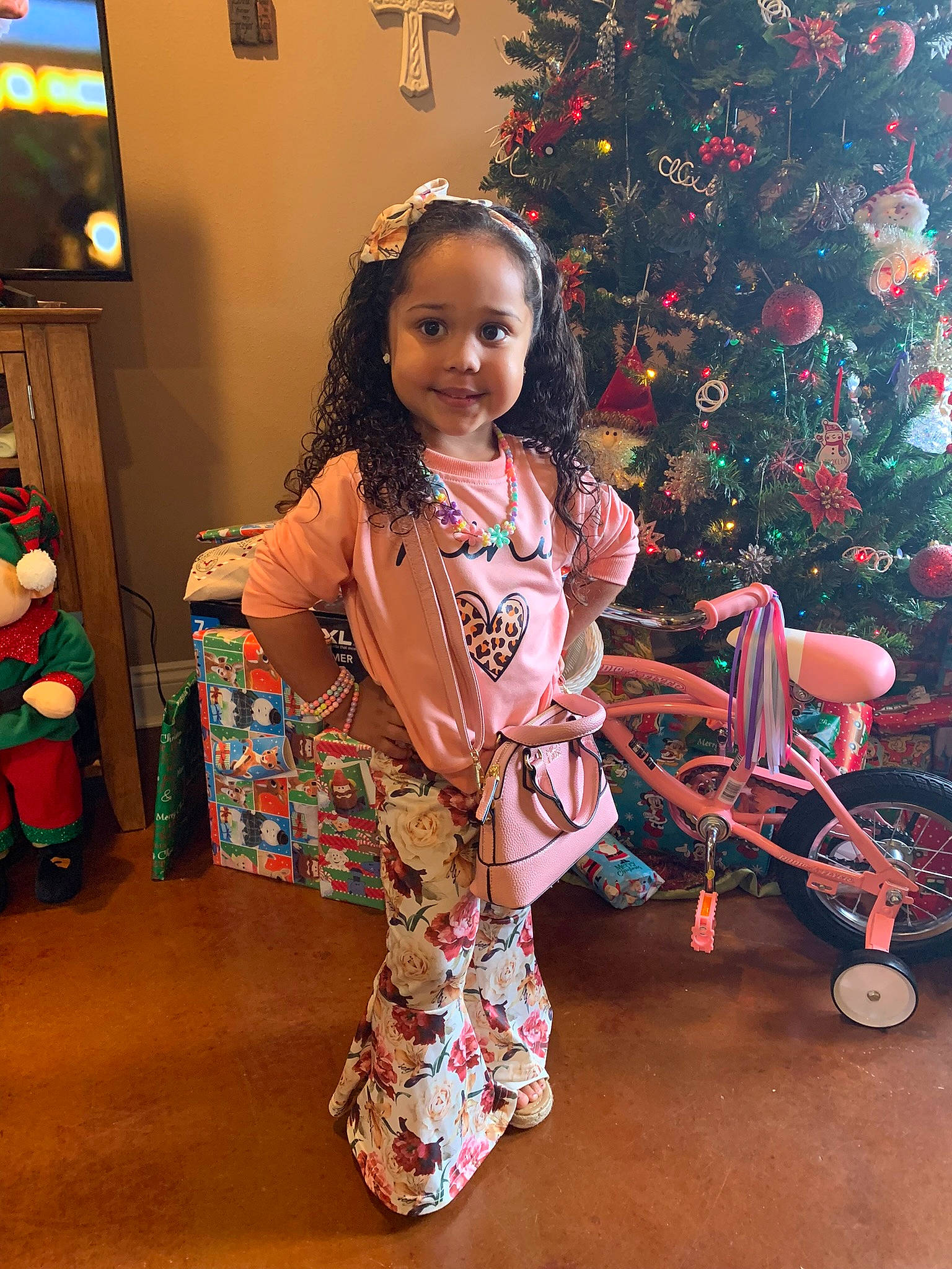 Brooklyn joined the competition — help win amazing prizes! baby_toddler_clothing, beauty, child, christmas, christmas_ornament, christmas_tree, event, fun, hair, happy, holiday, human_body, joy, pattern, person, sitting, smile, standing, television, tire