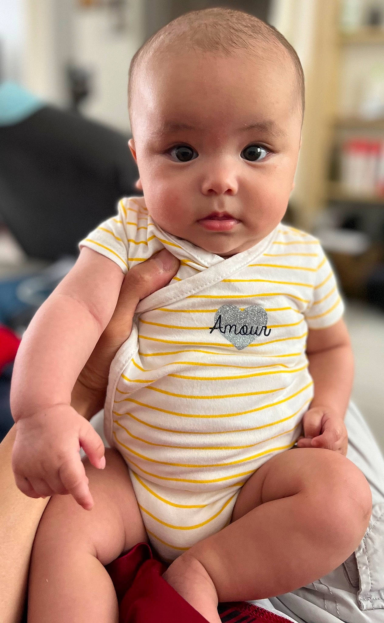 Alexiane participe au concours pour gagner de l'argent avec cette photo : baby, baby_toddler_clothing, cheek, chin, face, facial_expression, hairstyle, happy, head, iris, lip, neck, person, product, skin, sleeve, standing, stomach, thigh, thumb