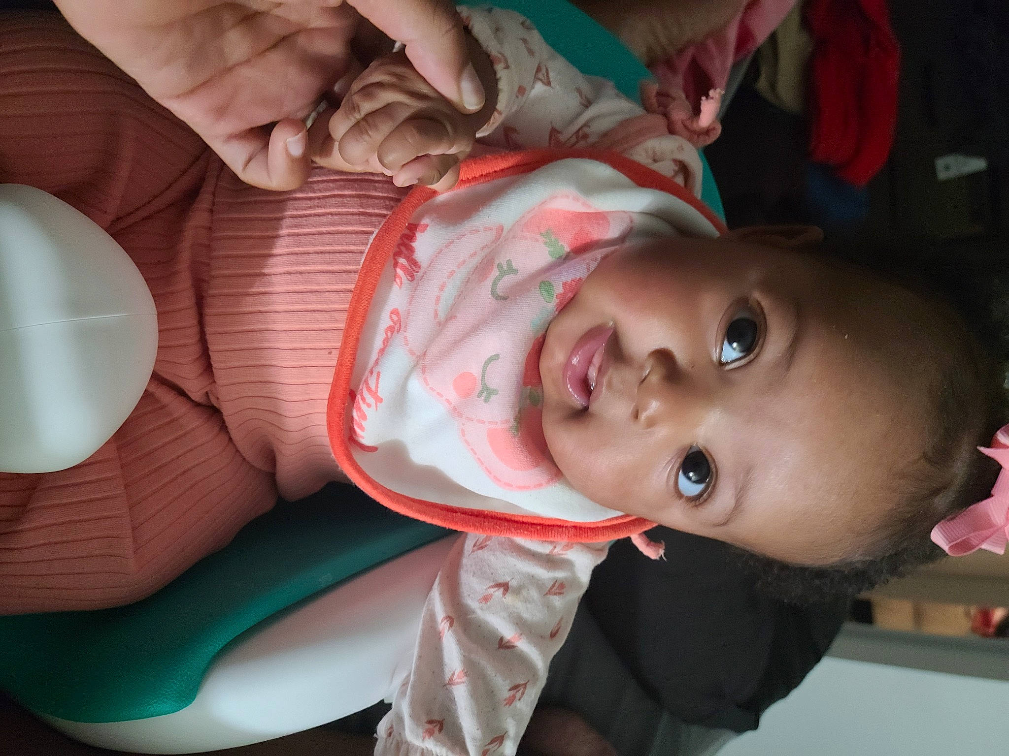 Harmony is registered to the contest to win money with this photo: baby, baby_toddler_clothing, cheek, child, chin, ear, eyelash, finger, happy, human_body, iris, lip, mouth, nail, nose, organ, person, product, skin, smile