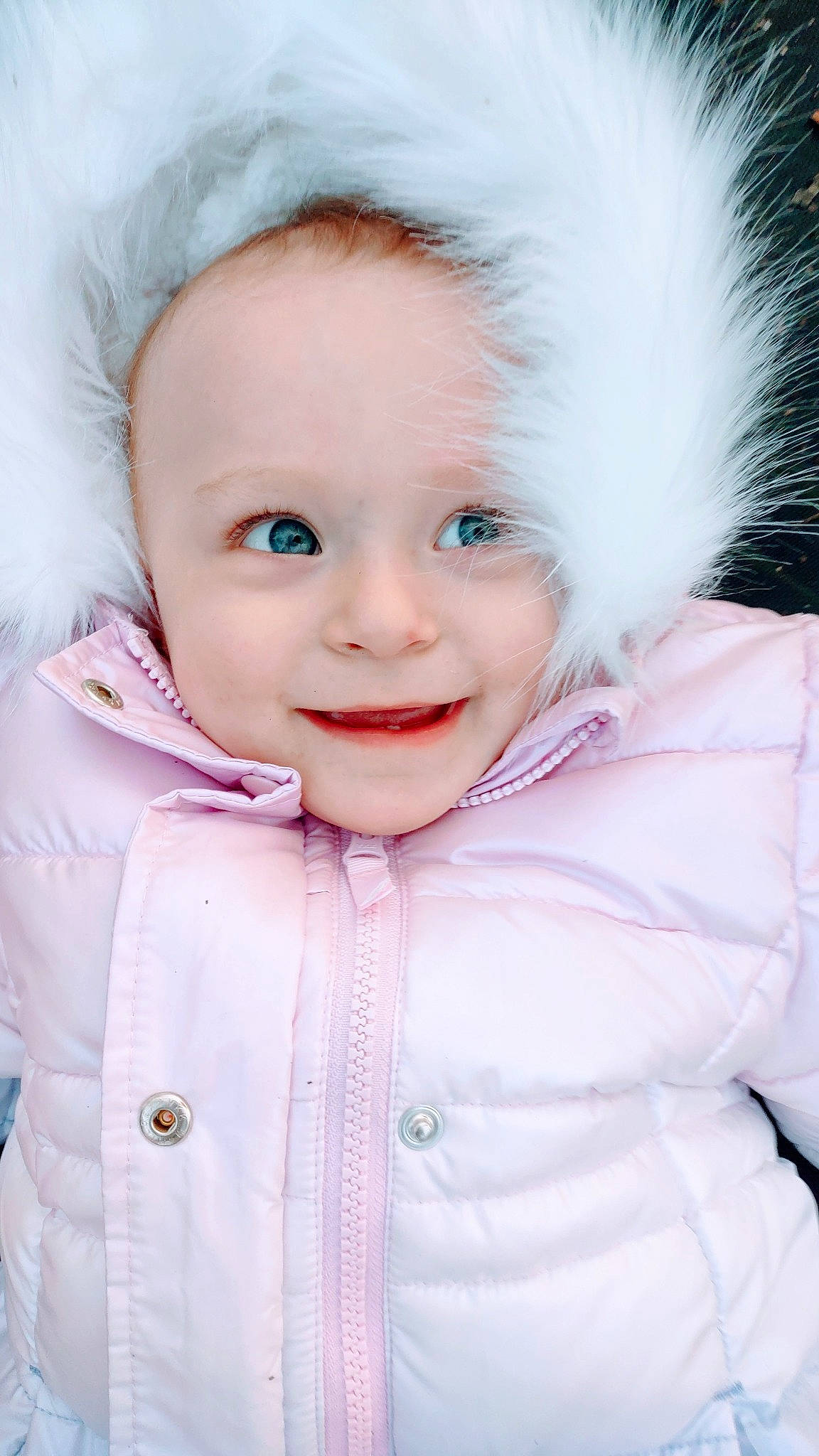Journey joined the competition — help win amazing prizes! baby_toddler_clothing, cheek, child, eyelash, fashion, fun, fur, fur_clothing, hair, happy, iris, joy, lip, magenta, person, pink, skin, sleeve, smile, textile