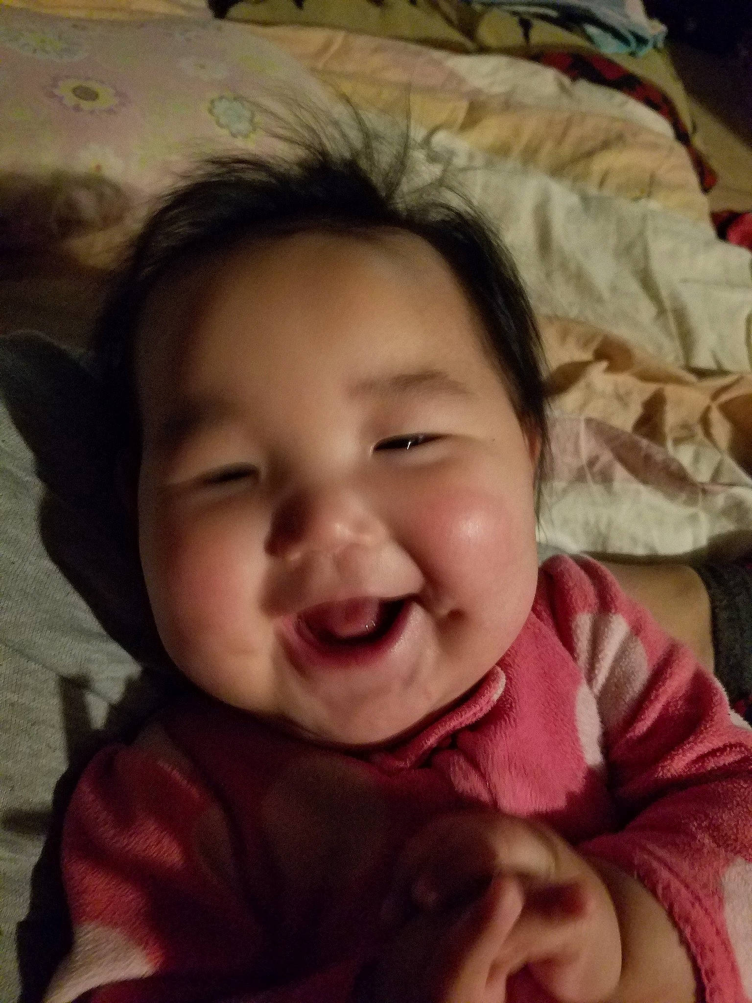 Kaeley is registered to the contest to win money with this photo: baby, beauty, cheek, child, chin, eye, face, facial_expression, fun, happy, head, laugh, lip, mouth, nose, person, skin, smile, toddler