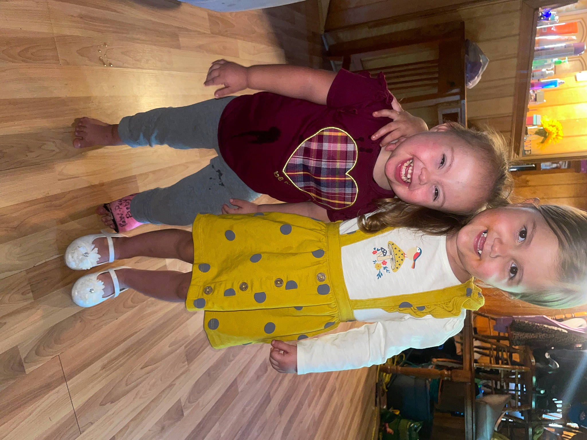 Addalynn is registered to the contest to win money with this photo: child, flooring, fun, happy, hardwood, joy, laminate_flooring, landscape, leisure, orange, pattern, person, plywood, room, shelf, smile, toddler, travel, varnish, wood