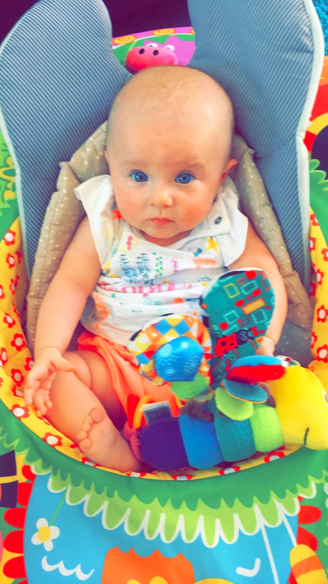 Ezmay Edith Day joined the competition — help win amazing prizes! baby_products, baby_toys, birthday, child, fun, infant, person, pink, play, product, skin, smile, sweetness, toddler, toy