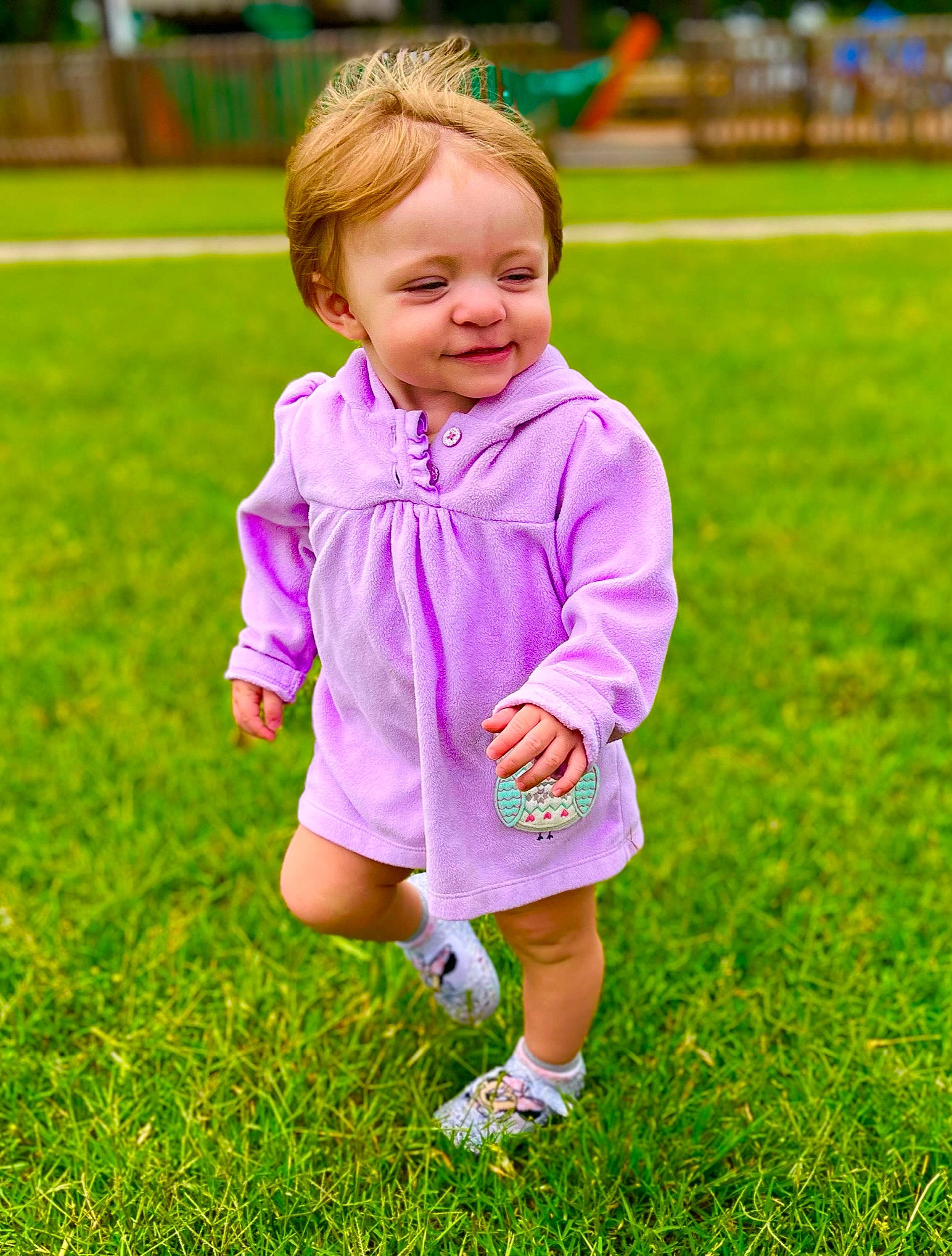 Kingsley joined the competition — help win amazing prizes! baby, baby_toddler_clothing, blond, child, fun, grass, grassland, green, happy, joy, lawn, leisure, magenta, meadow, people_in_nature, person, plant, recreation, sleeve, smile