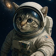Eric Guillemin a rejoint le concours — aidez-le/la à gagner de superbes lots ! cat, astronaut_suit, space, stars, galaxy, moon, helmet, space_exploration, animal, costume, floating, science_fiction, cute, cosmic, space_travel, space_mission, animal_portrait, spacewalk, outer_space, adventure
