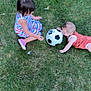 Luca is registered to the contest to win money with this photo: child, children, grass, soccer_ball, playing, outdoor, dress, pink_shoes, baby, toddler, summer, fun, greenery, casual, activity, nature, grass_field, two_kids, recreation, daylight