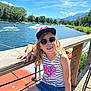 accessories, child, clothing, face, female, girl, hat, head, nature, outdoors, person, photography, port, portrait, scenery, sitting, summer, sunglasses, water, waterfront
