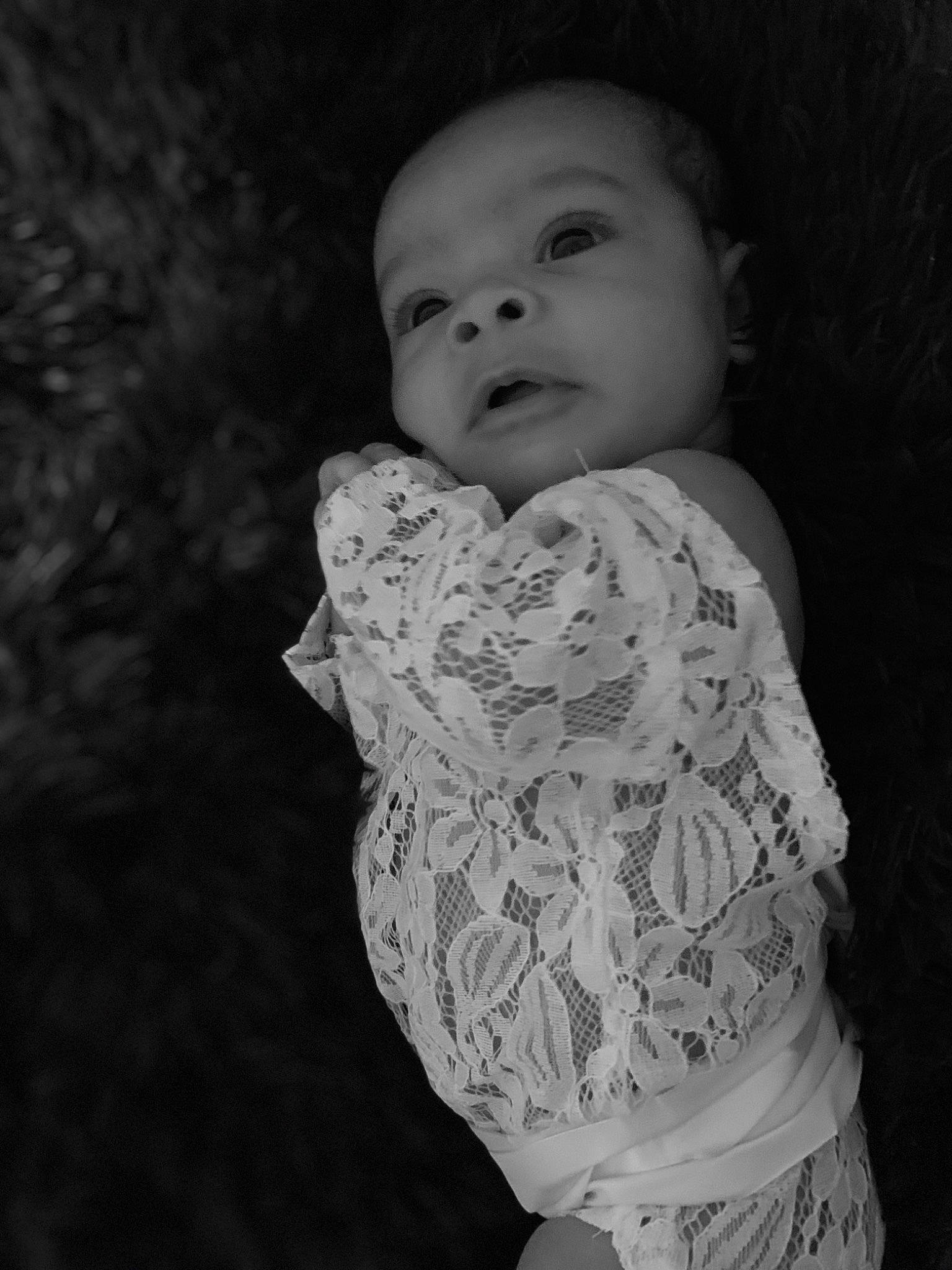 Storm is registered to the contest to win money with this photo: baby, beauty, black, black_and_white, cheek, child, eye, face, head, iris, lip, monochrome, monochrome_photography, nose, people, person, photograph, skin, standing, toddler